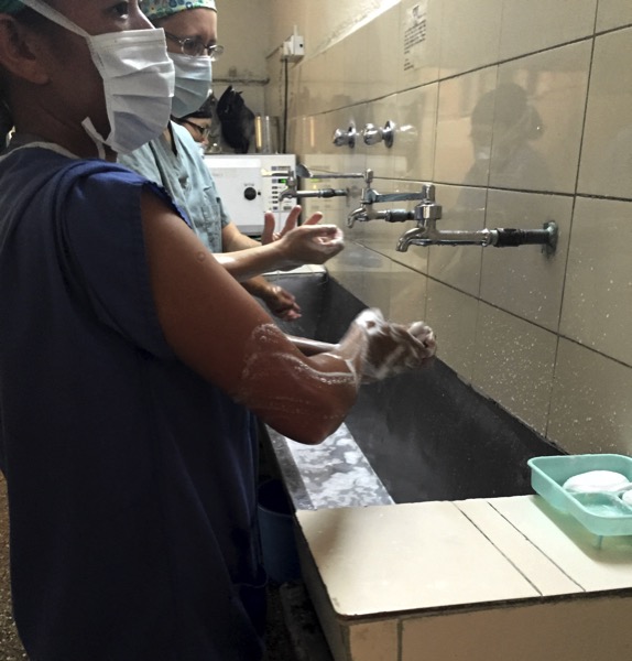 Washing in the sink